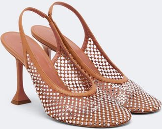 Amina Muaddi Dolly crystal embellished slingback pumps