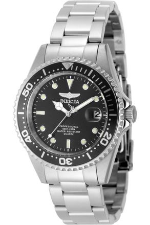 Invicta Pro Diver 48723 Heren Horloge - Quartz Uurwerk - Roestvrij Staal met zwarte Wijzerplaat - 37mm