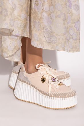 Chlo&eacute; Sports Shoes Nama On A Wedge Heel, Womens, Beige