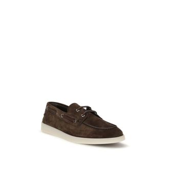 Prada Mens Brown Calf Leather Bos Taurus Slip-On Loafers