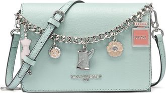 Karl Lagerfeld Lourdes Swag Chain Crossbody in Mint at Nordstrom
