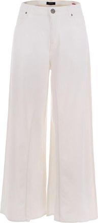 Pinko White Relaxed Flat Front Pants