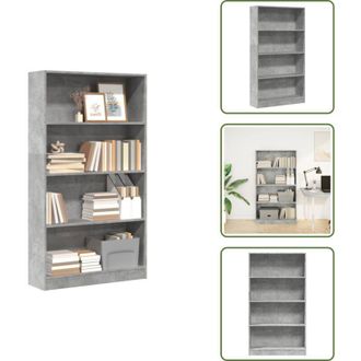 vidaXL Libreria per casa - vidaXL Libreria Grigio Cemento 80x24x143 cm in Legno Multistrato - Libreria per ufficio