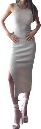 Elan Twist Back Cut Out Maxi Dress In Sand