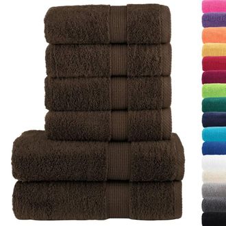 Berkfield Home 6 Piece Premium Towel Set SOLUND Brown 600 gsm