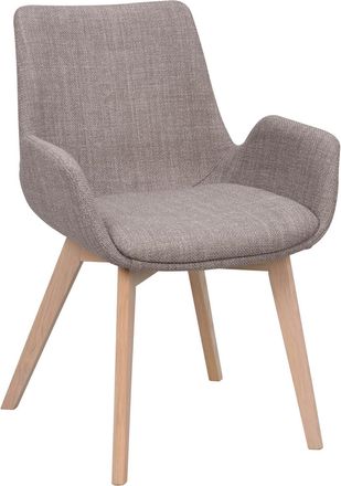 Rowico Design Stuhl Drimsdale mit Armlehnen und nachhaltigem Eichenholz - Grau / Eiche hell