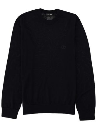 Giorgio Armani Finely Knit Black Virgin Wool Sweater