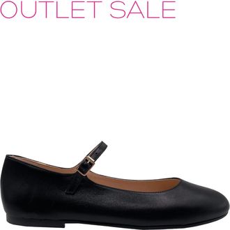 French Sole Womens Lacey Leather Flats In Black