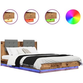 vidaXL Bed Frame with Headboard Old Wood 120 x 200 cm Engineered Wood vidaXL