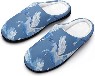 Generic Pegasus Flying Horse Slippers Men Winter Warm Cotton Anti-Slip Indoor Slip-Ons House Shoes