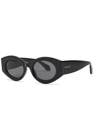 Alaia Oval-frame Sunglasses - Black - One Size