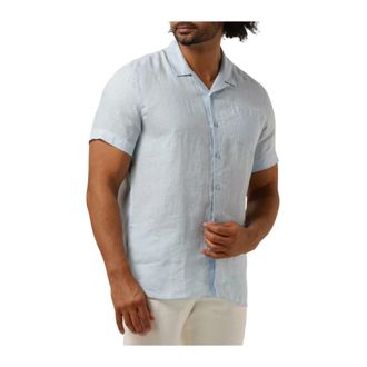 Dstrezzed DS Colter Resort Shirt - Heren - Korte mouwen Overhemden - Blauw - S - Linnen - Overhemden