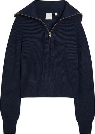 Varley Maura Ribbed Half-zip Knit Sweatshirt - Navy - S (UK8-10 / S)