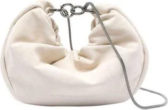 Brunello Cucinelli Off White Leather Shoulder Bag