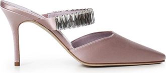Manolo Blahnik Heeled Mules - Dames - Muiltjes - Roze - 37 EU - Leer - Schoenen