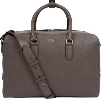 Smythson Borsa da viaggio in pelle con manico - Marrone