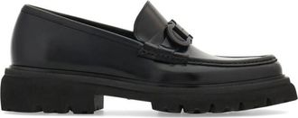 Ferragamo Black Leather Loafers