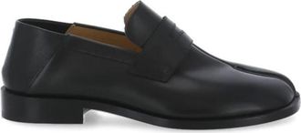 Maison Margiela Zwarte platte schoenen met Tabi-teen - Heren - Loafers - Zwart - 45 EU - Schoenen
