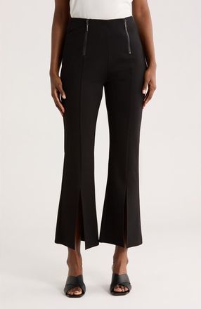 Patrizia Luca Front Slit Wide Leg Pants in Black at Nordstrom Rack, Size X-Large