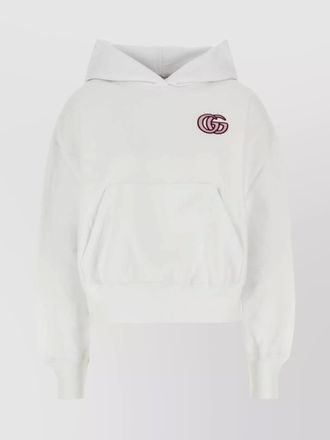 Gucci cotton sweatshirt with hood and kangaroo pocket