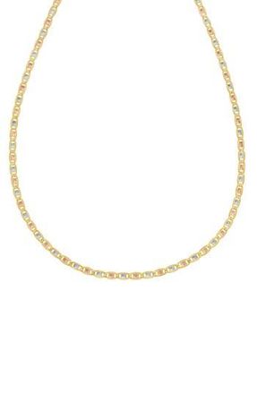Queen Jewels Tri-Tone 14K Gold Textured Chain Necklace in Tri-Color at Nordstrom Rack, Size 16