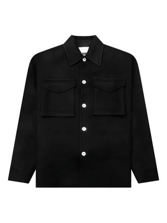 Jil Sander cashmere pocket shirt jacket - men - Cashmere - 50 - Black