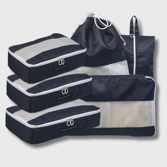 French Connection 6pc Packing Cube Travel Storage Set in Marine Blue at Nordstrom