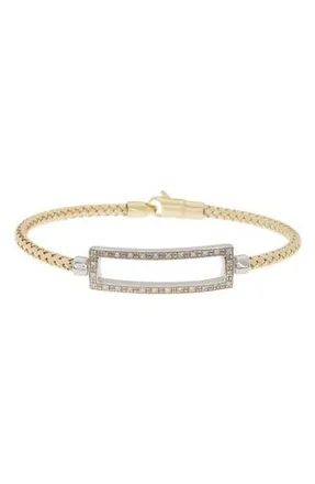 Meshmerise 18K Gold Plated Stainless Steel Diamond Bangle Bracelet - 0.2 ctw. in Yellow Gold at Nordstrom Rack