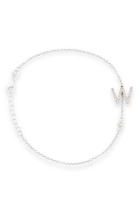 Meshmerise Diamond Initial Bezel Bracelet in White-W at Nordstrom Rack