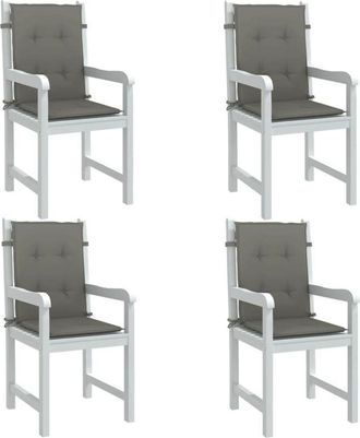 vidaXL Vidaxl - Lowback Chair Cushions 4 pcs Melange Dark Grey 100x50x4 cm Fabric