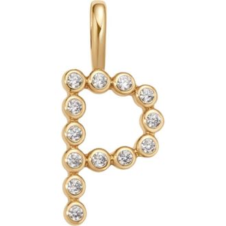 Made by Mary CZ Poppy Charm in Gold Vermeil Initial P at Nordstrom