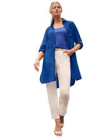 Jessica London Sheer Georgette Mega Tunic in Dark Sapphire at Nordstrom, Size 12