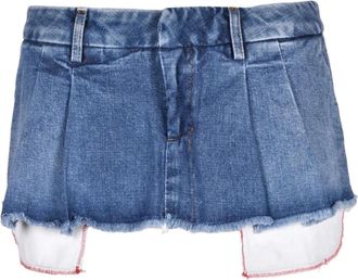 Dondup Korte Katoenen Rits Sluiting Broek - Dames - Denim shorts - Blauw - W30 - Katoen - Korte Broeken