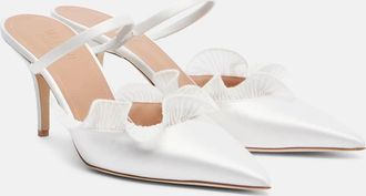Malone Souliers Cecile 70 ruffled satin mules
