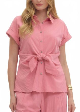 Entro Mila Tie Detail Top In Light Pink