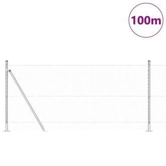 Berkfield Home Hexagon Fence 0.8x100 m Galvanised Steel in Silver