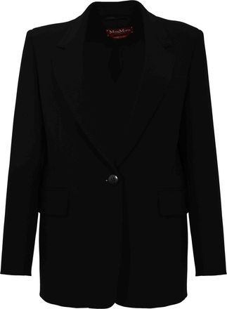 Max Mara Mstbosco Single-Breasted Blazer In Black Cady