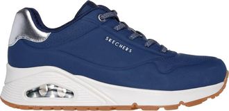 Skechers Womens Uno-Shimmer Away Shoes In Navy/silver