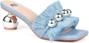 Ninety Union Miami Fringed Orb Heel Slide Sandal in Blue at Nordstrom Rack, Size 14