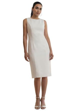 Jessica London Stretch Crepe Single Breasted Jacket Dress in White at Nordstrom, Size 22