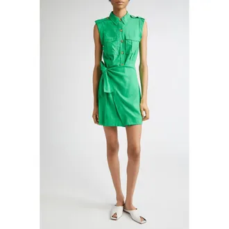 Derek Lam Giselle Sleeveless Cargo Shirtdress in Kelly Green at Nordstrom Rack, Size 8