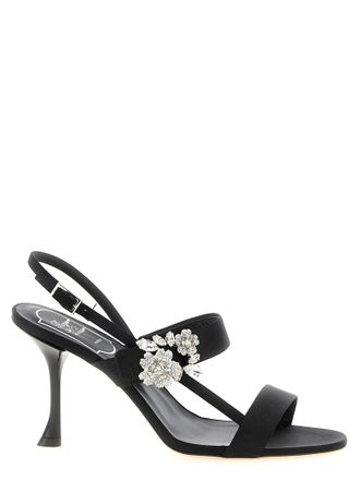 Roger Vivier Black Viscose Stiletto Heel Womens Sandals