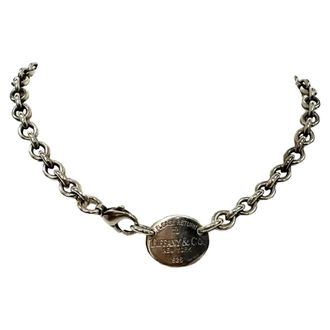Tiffany & Co. Pre-owned Womens & Co. Return to Oval Tag Necklace in Sterling Silver - Gold Metal - One Size