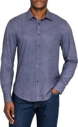 Brooklyn Brigade Prism Print Woven Long Sleeve Basic in Brown/blue at Nordstrom, Size Xx-Large