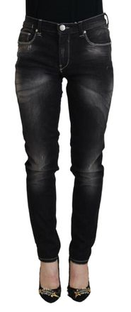 Acht Washed Mid Waist Tape Women Casual blue Womens Jeans