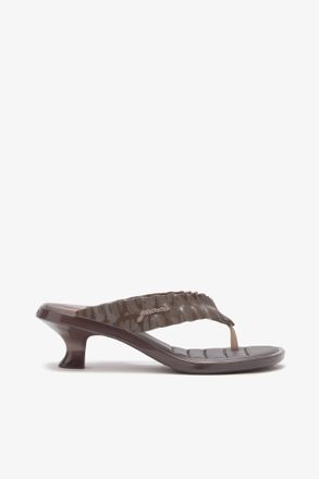 Ganni Melissa Thong Kitten Heel in Brown - Size 11/12