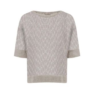 D.exterior Round-neck Knitwear, female, Gray, Size: M Round-neck Knitwear