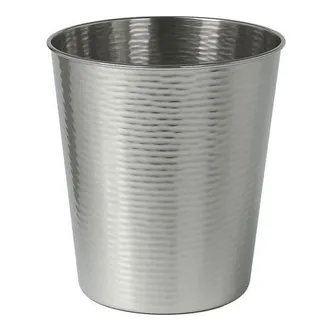 Happimess Remi Modern Classic Textured Steel 2-Gallon Wastebasket in Polished Steel at Nordstrom
