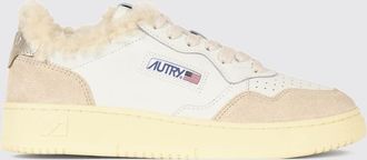 Autry Medalist Low Leather Sneakers with Shearling Lining and Suede Details