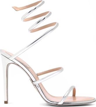 Rene Caovilla Cleo Sandal - Dames - Sandalen met hakken - Grijs - 36 EU - Leer - Schoenen